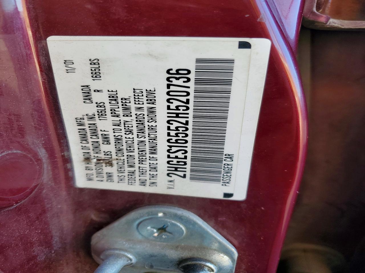 2002 HONDA CIVIC LX photo 25