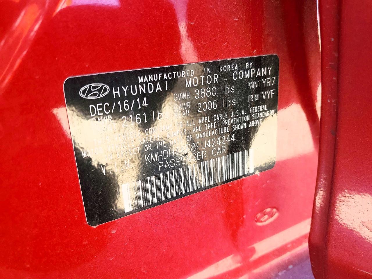 2015 HYUNDAI ELANTRA SE photo 13