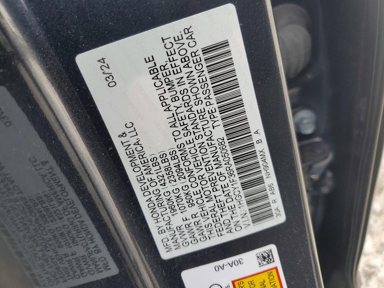 2024 HONDA ACCORD EX photo 34