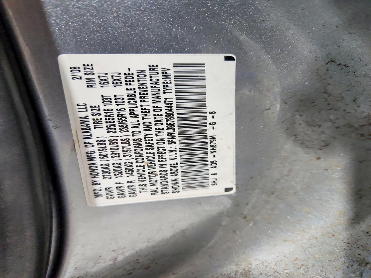 2008 HONDA ODYSSEY EXL photo 27