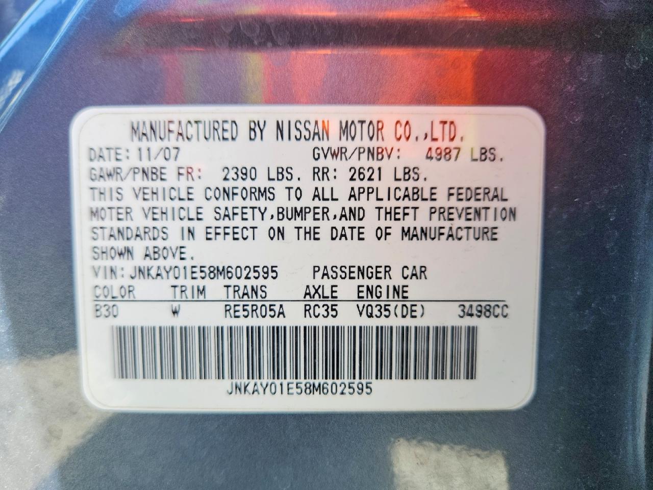 2008 INFINITI M35 BASE photo 34