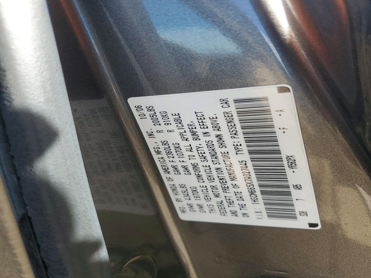 2007 HONDA ACCORD EX photo 34