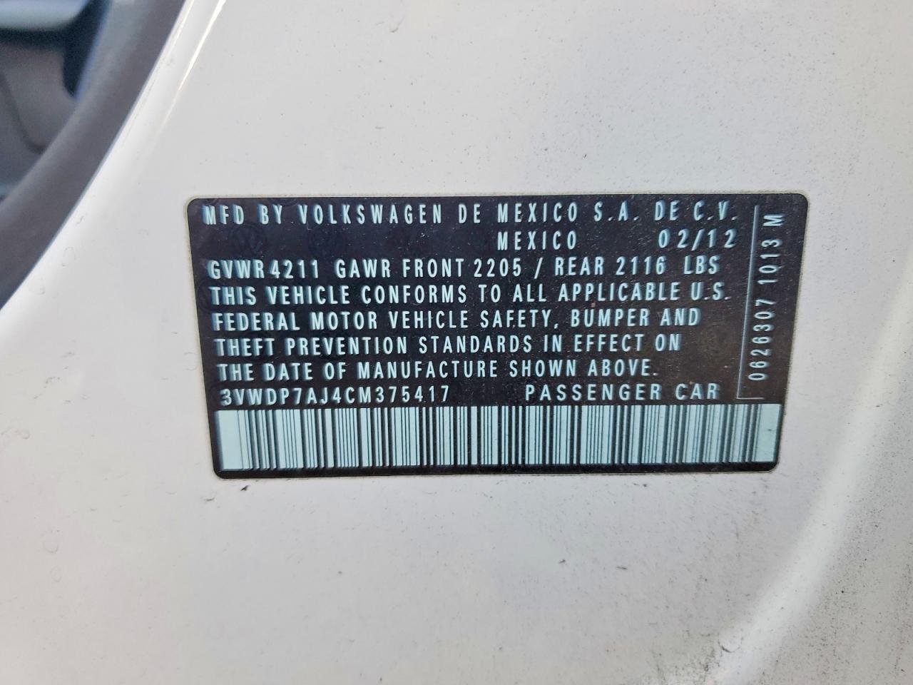 2012 VOLKSWAGEN JETTA SE photo 23