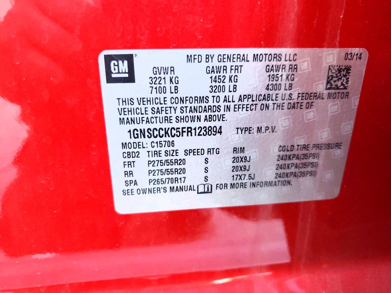 2015 CHEVROLET TAHOE C1500 LTZ photo 25