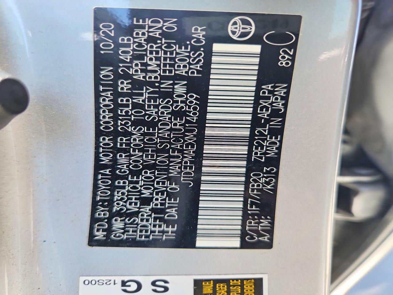 2021 TOYOTA COROLLA LE photo 34