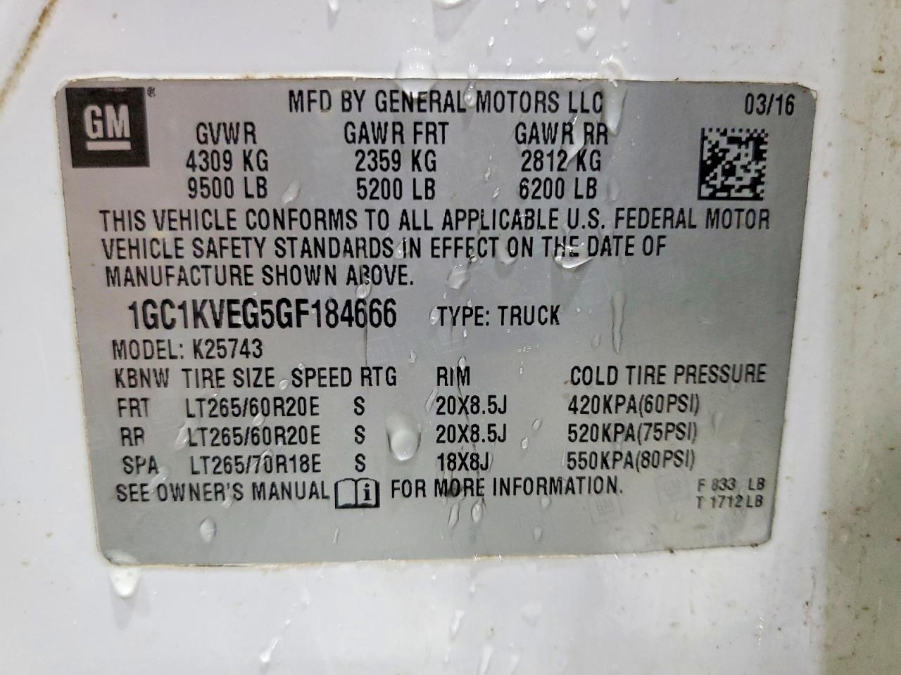 2016 CHEVROLET SILVERADO K2500 HEAVY DUTY LT photo 12