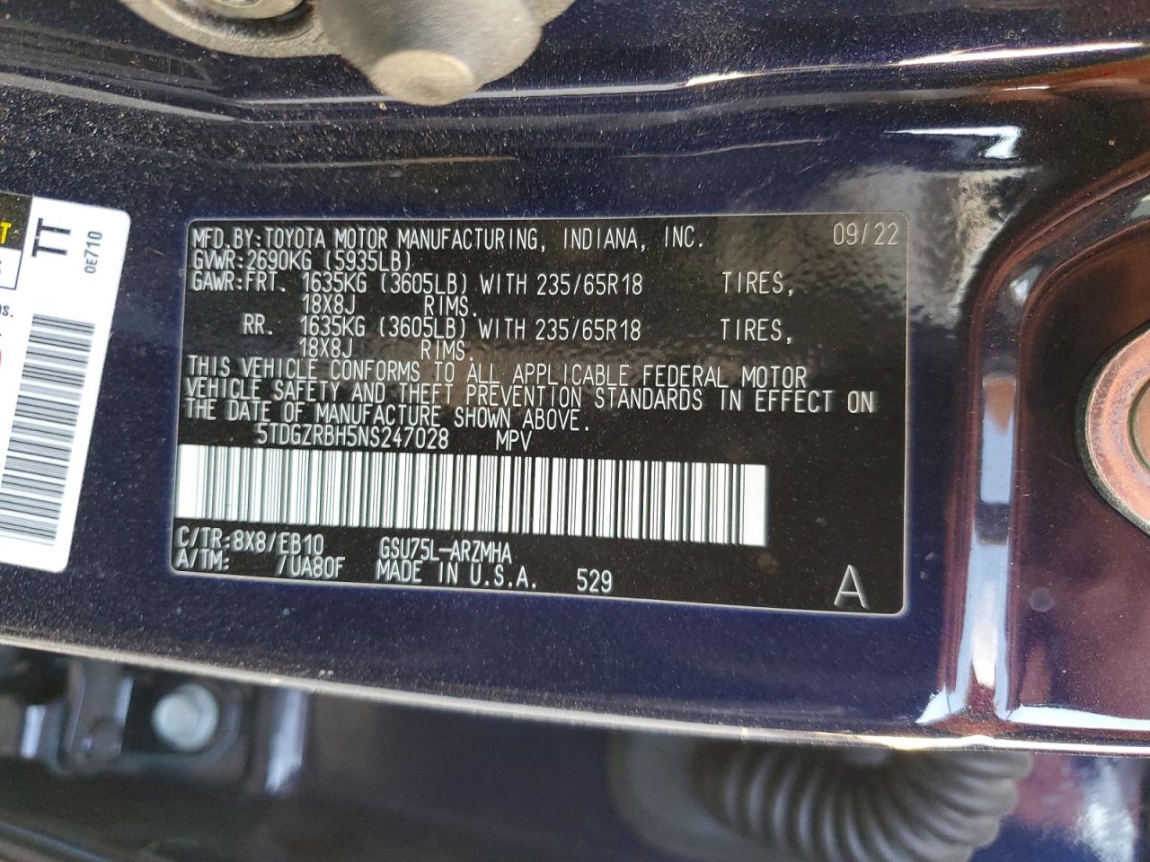 2022 TOYOTA HIGHLANDER XLE photo 27