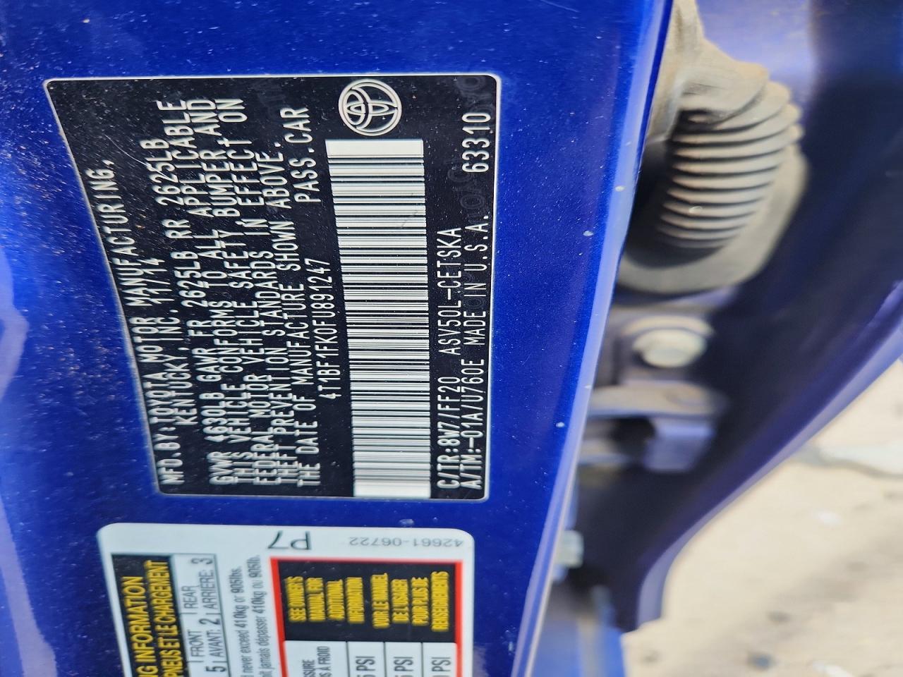 2015 TOYOTA CAMRY SE photo 12