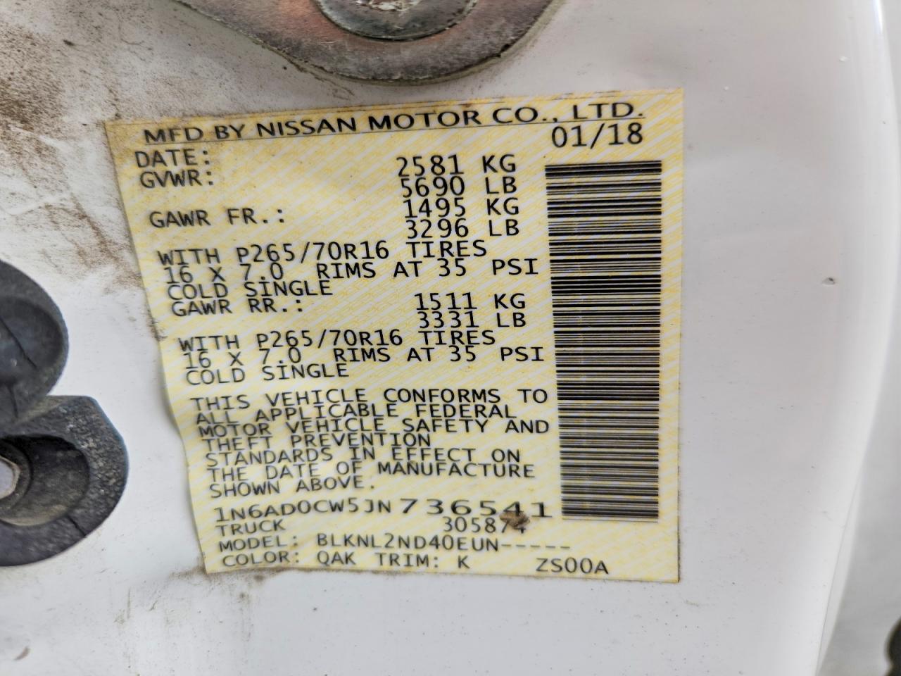 2018 NISSAN FRONTIER SV V6 photo 34