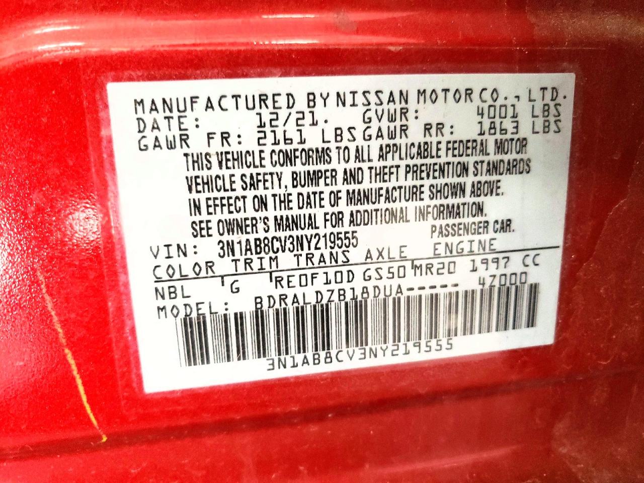 2022 NISSAN SENTRA SV photo 12