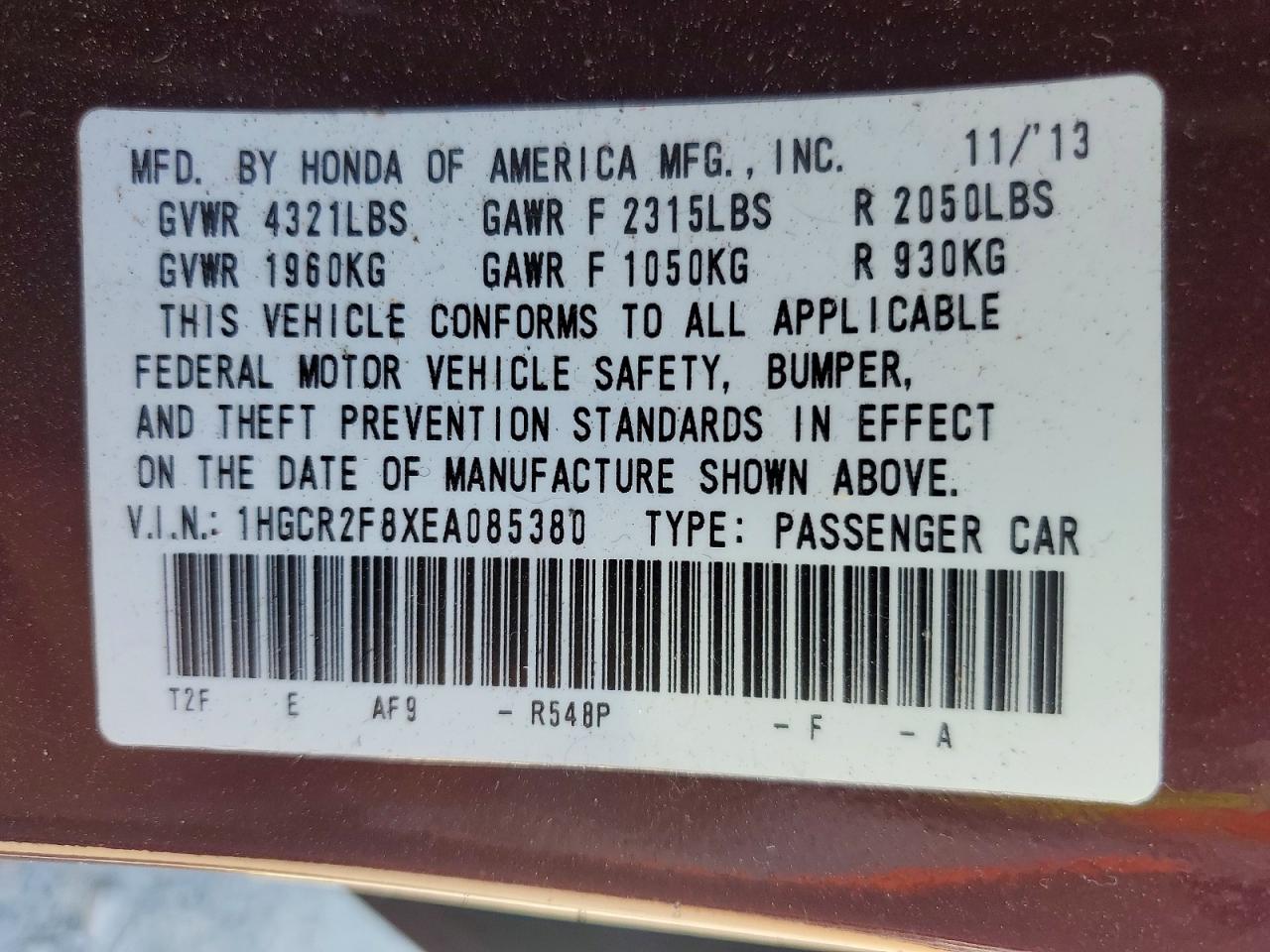 2014 HONDA ACCORD EXL photo 45