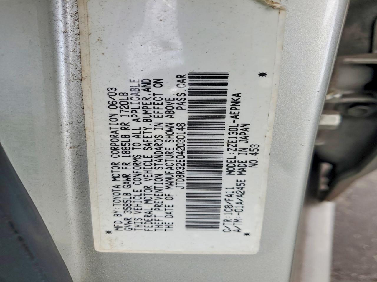 2004 TOYOTA COROLLA LE photo 12