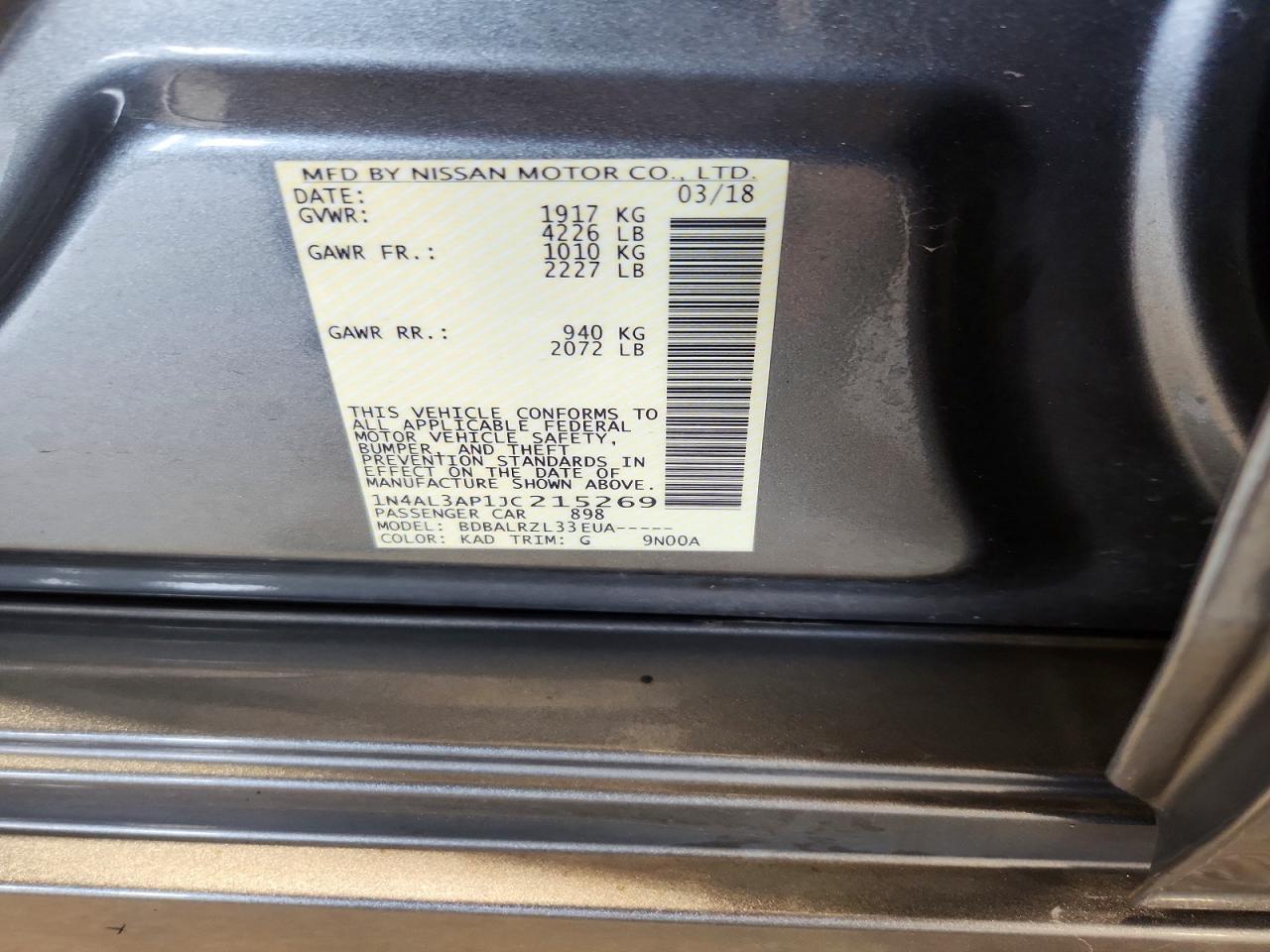 2018 NISSAN ALTIMA 2.5 SL photo 13