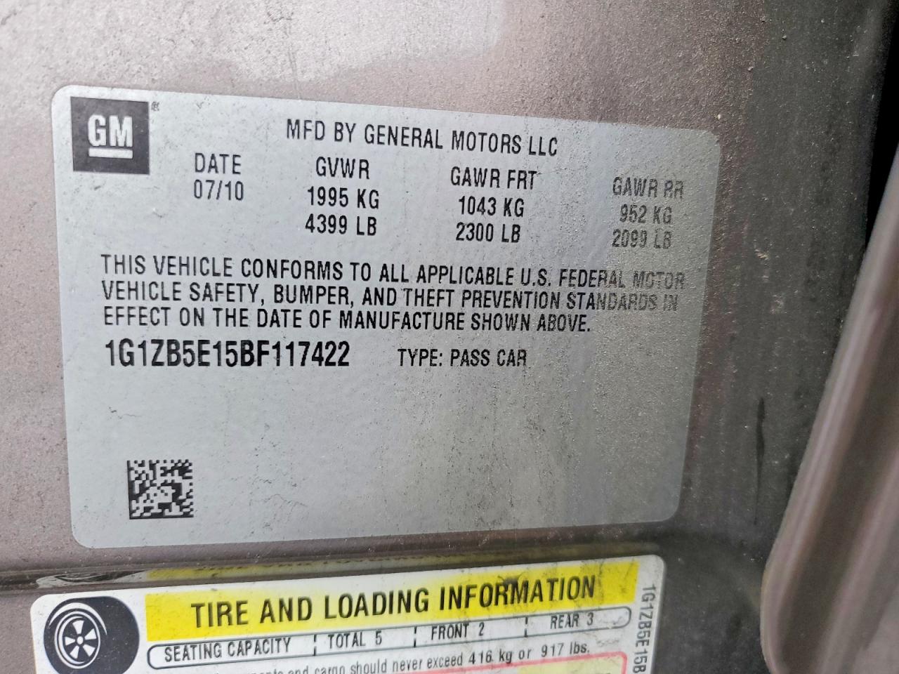 2011 CHEVROLET MALIBU LS photo 12