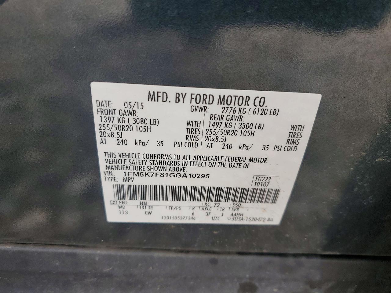 2016 FORD EXPLORER LIMITED photo 37