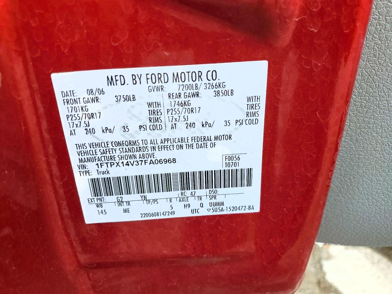 2007 FORD F150 photo 12