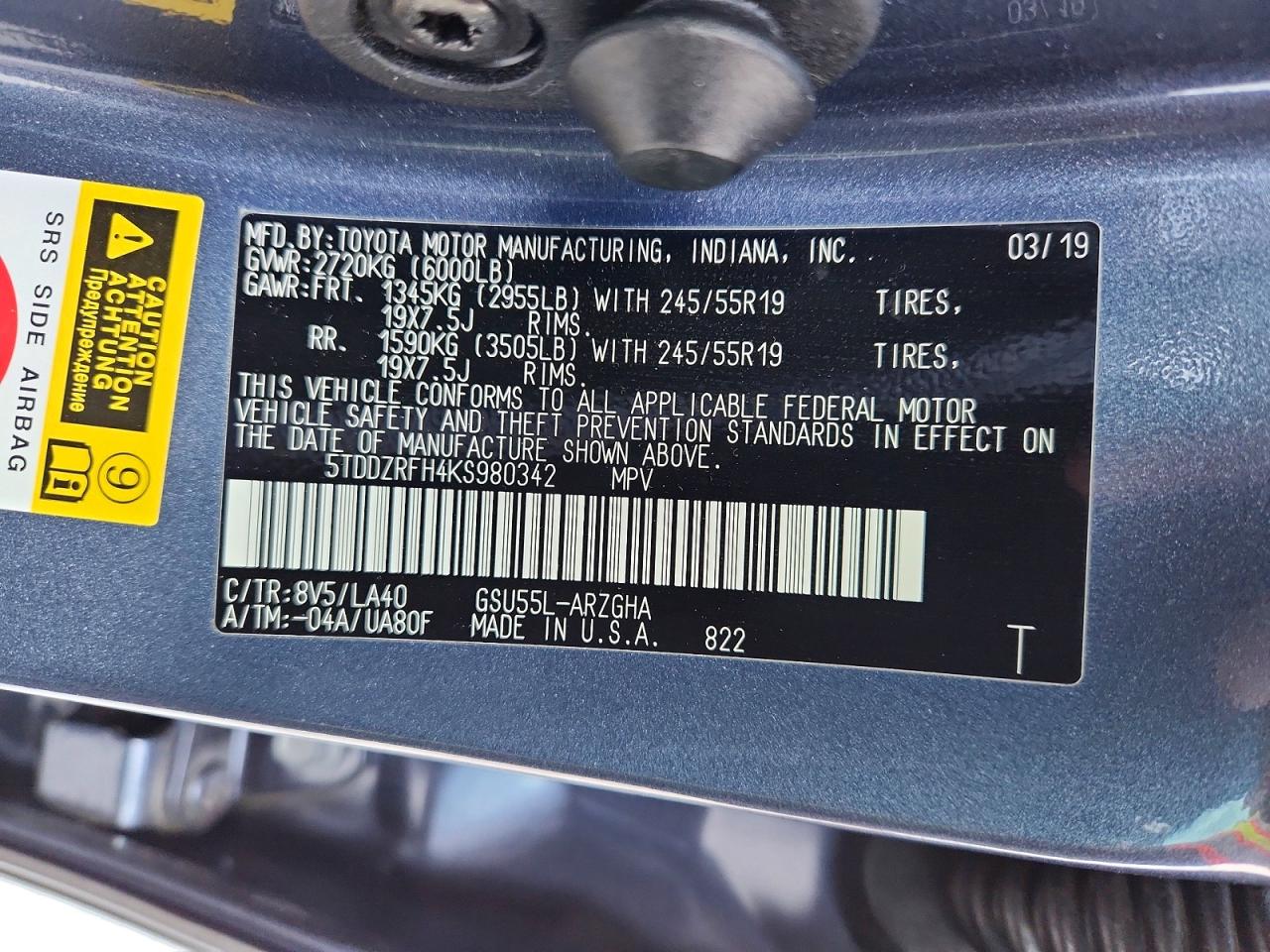 2019 TOYOTA HIGHLANDER LIMITED PLATINUM photo 14
