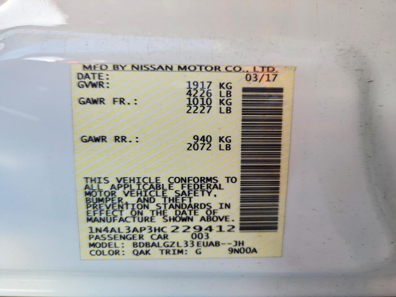 2017 NISSAN ALTIMA 2.5 S photo 23