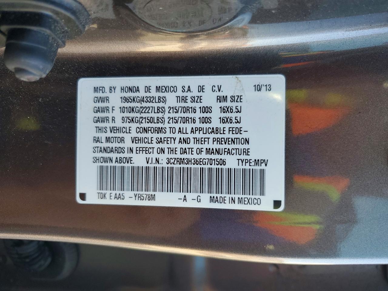 2014 HONDA CR-V LX photo 13
