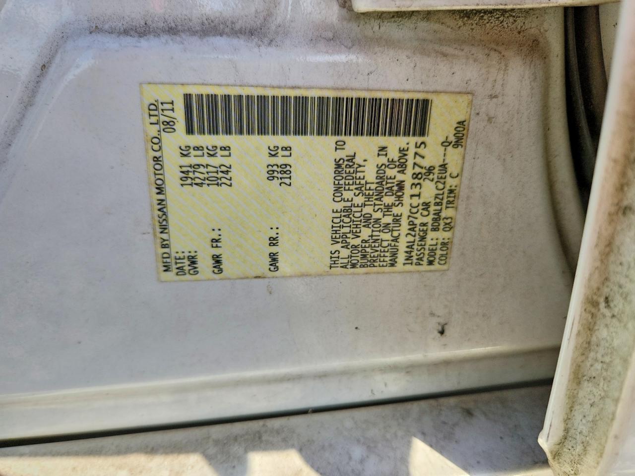2012 NISSAN ALTIMA 2.5 photo 23