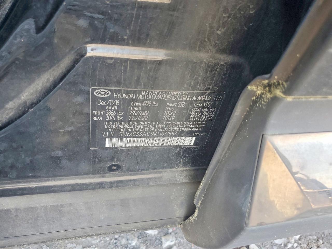 2019 HYUNDAI SANTA FE SEL 2.4L photo 23