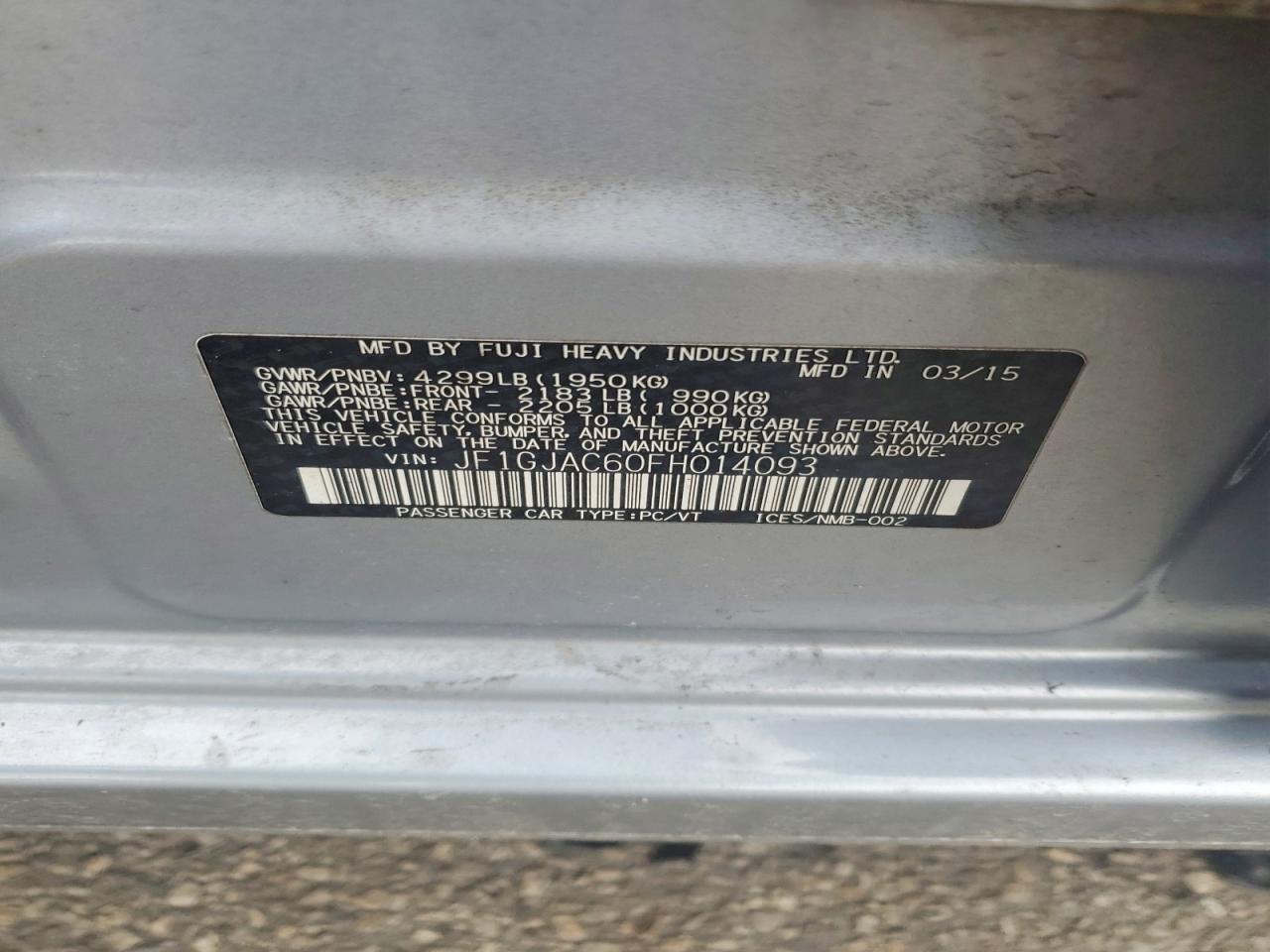 2015 SUBARU IMPREZA PREMIUM photo 12