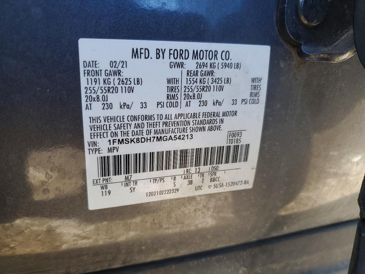 2021 FORD EXPLORER XLT photo 27