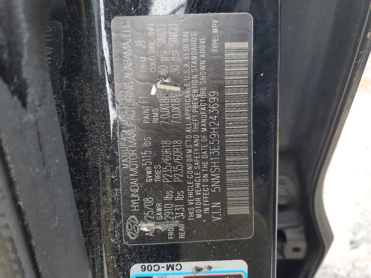 2009 HYUNDAI SANTA FE SE photo 25