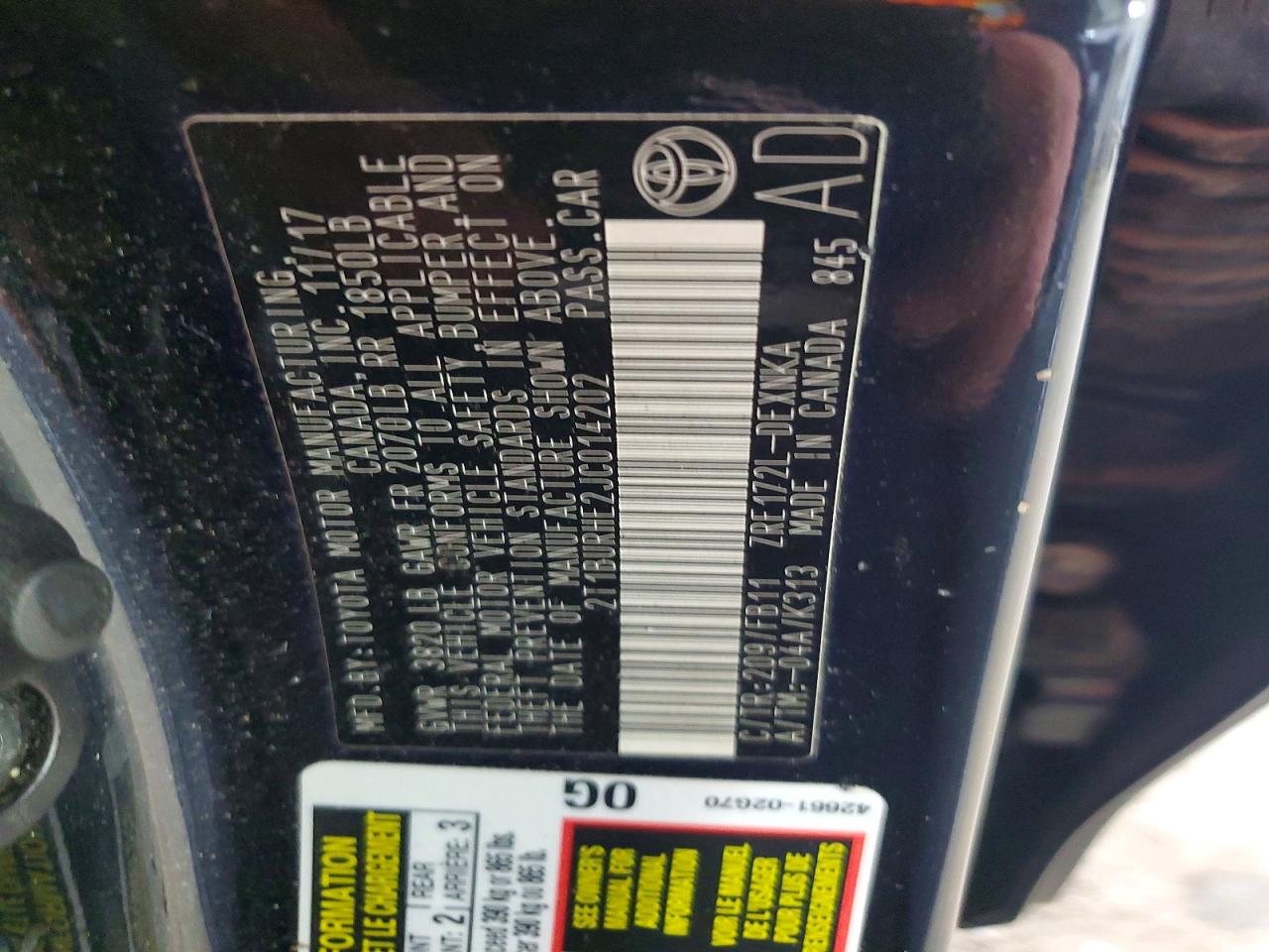 2018 TOYOTA COROLLA LE photo 23
