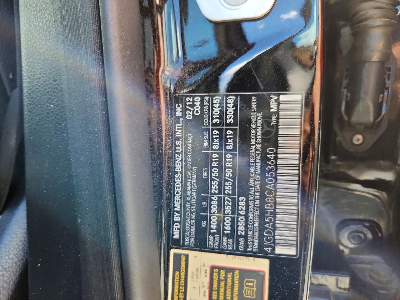 2012 MERCEDES-BENZ ML 350 4MATIC photo 13