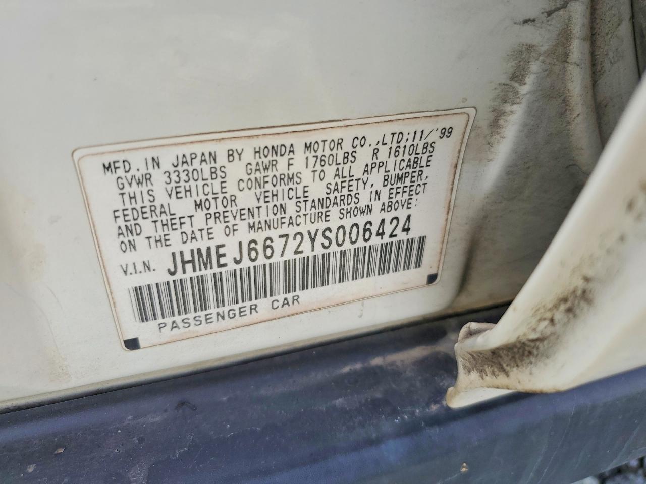 2000 HONDA CIVIC LX photo 12