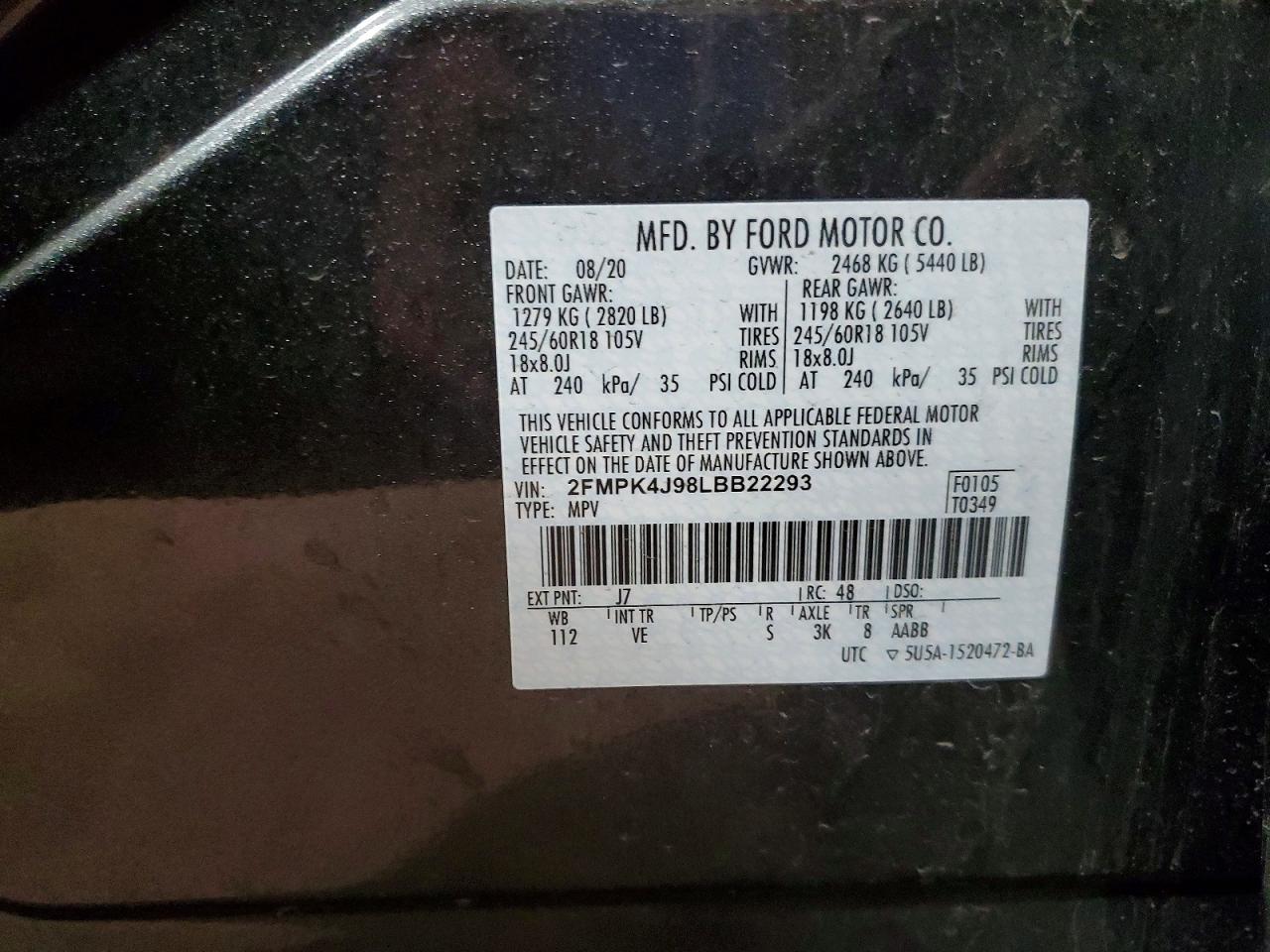 2020 FORD EDGE SEL photo 13