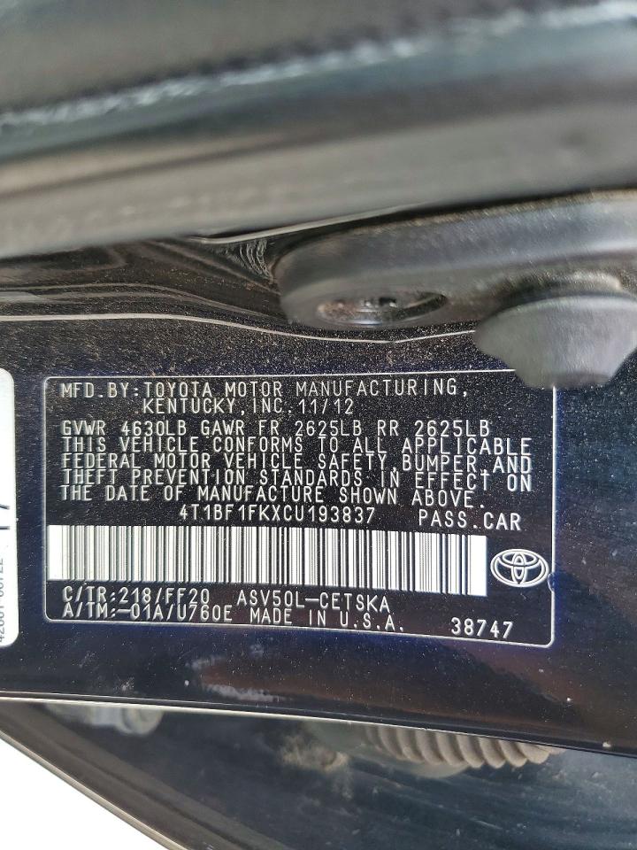 2012 TOYOTA CAMRY SE photo 34