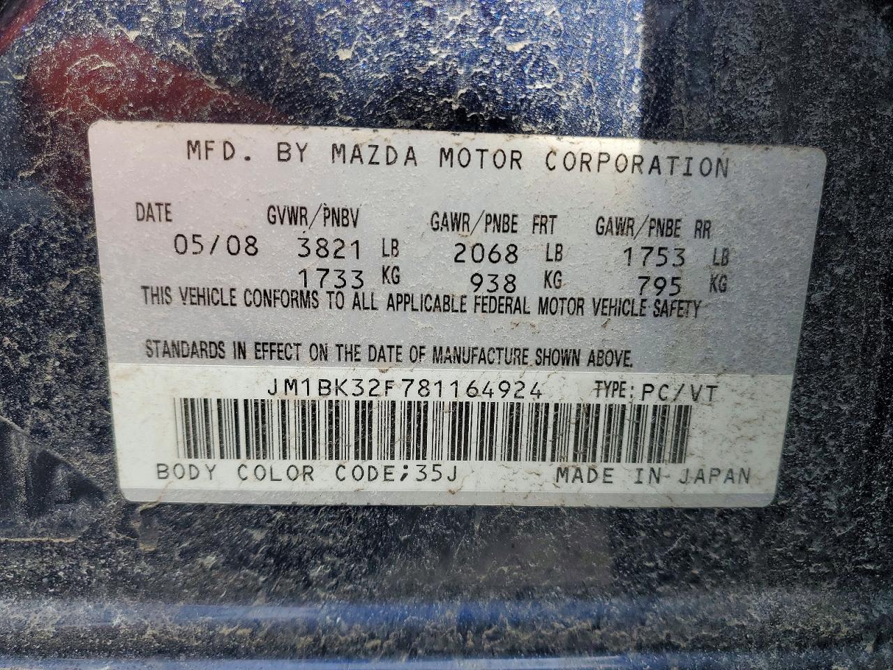 2008 MAZDA 3 I photo 12