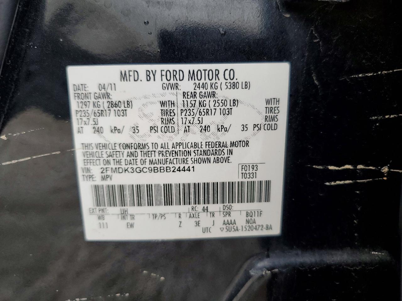 2011 FORD EDGE SE photo 13