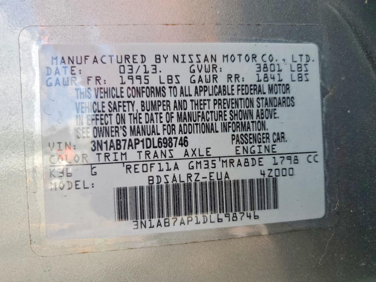 2013 NISSAN SENTRA S photo 23