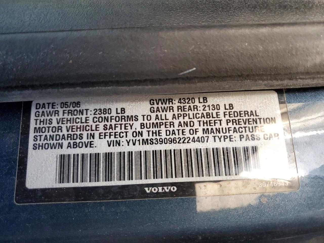 2006 VOLVO S40 2.4I photo 13