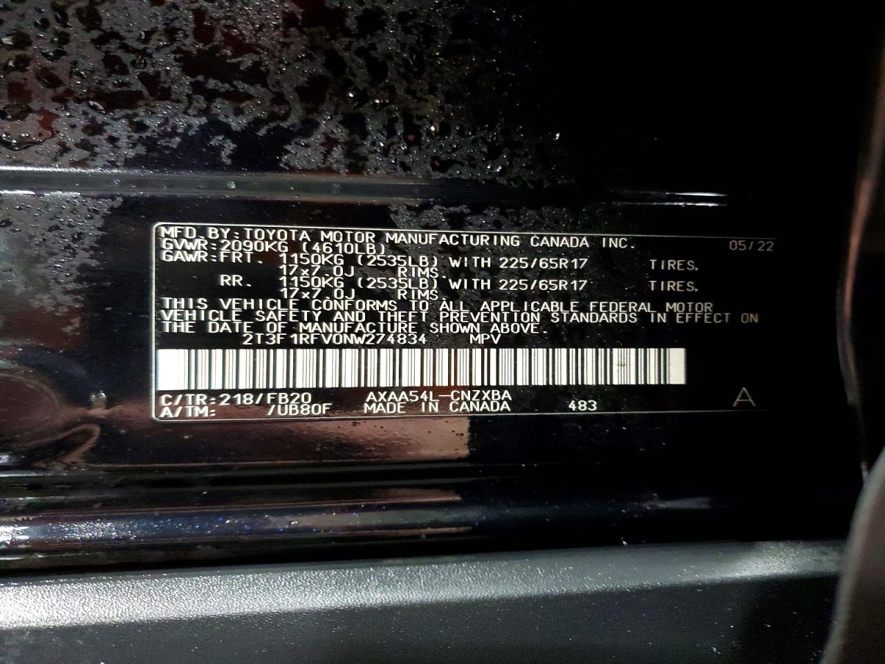 2022 TOYOTA RAV4 LE photo 13