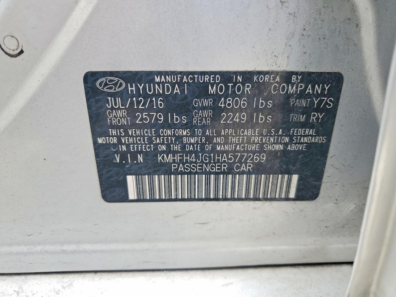 2017 HYUNDAI AZERA LIMITED photo 34