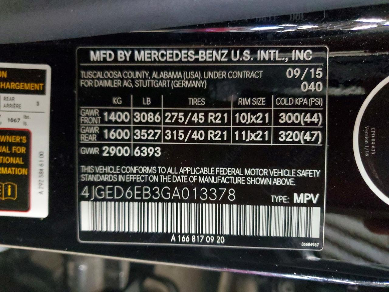 2016 MERCEDES-BENZ GLE COUPE 450 4MATIC photo 13