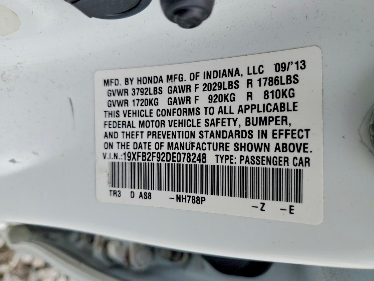 2013 HONDA CIVIC EXL photo 34