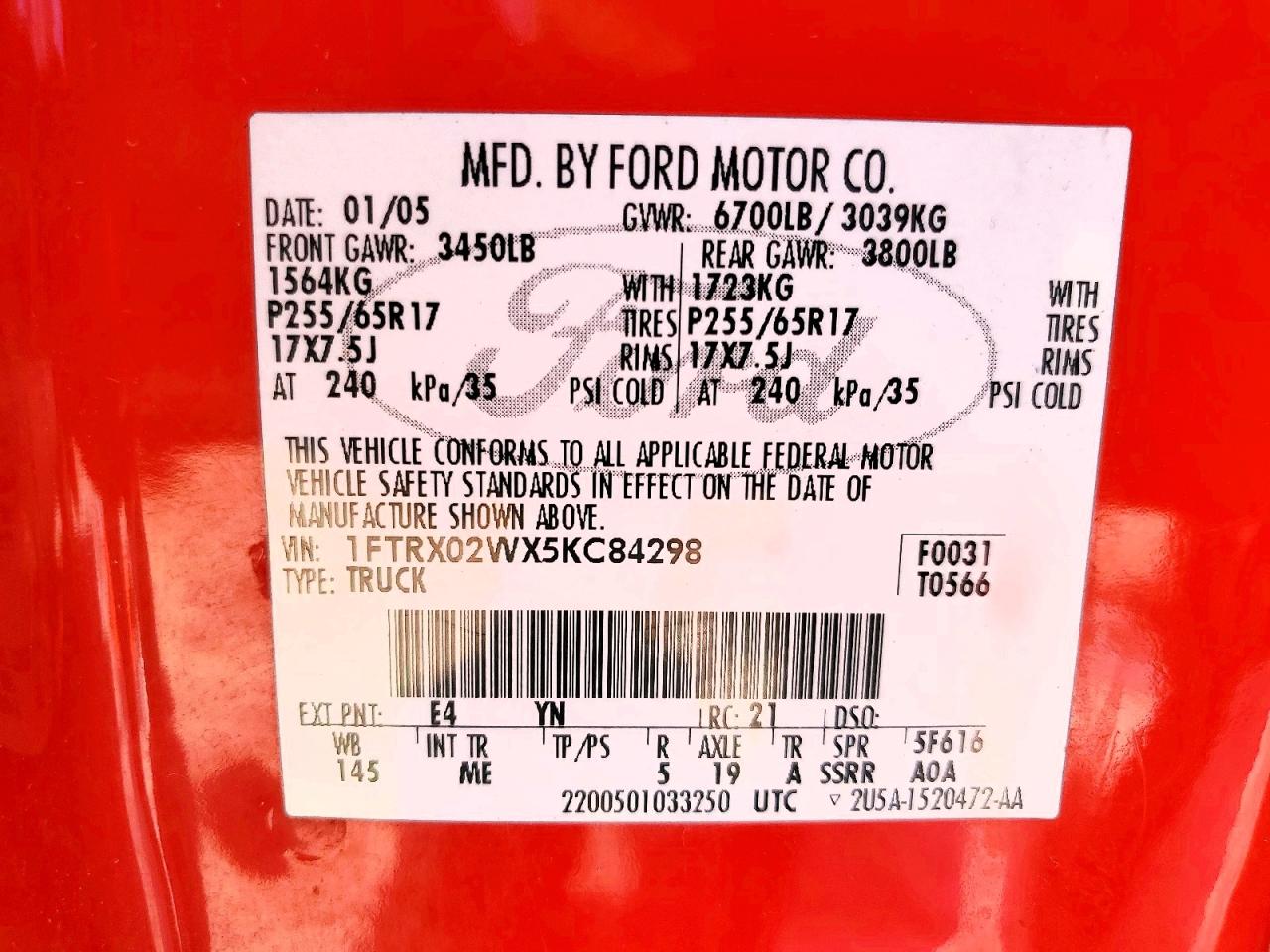 2005 FORD F150 photo 34