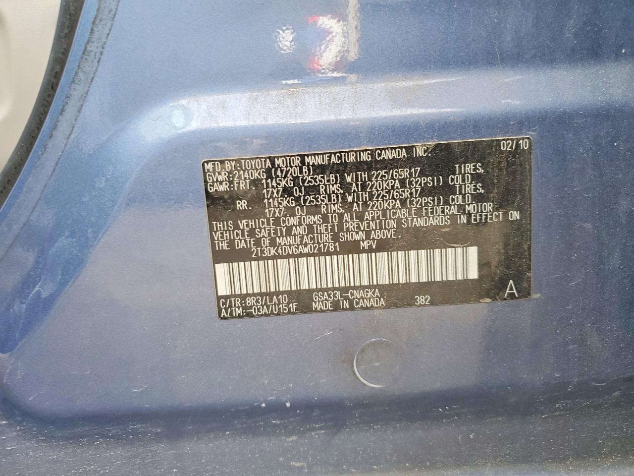 2010 TOYOTA RAV4 LIMITED photo 34