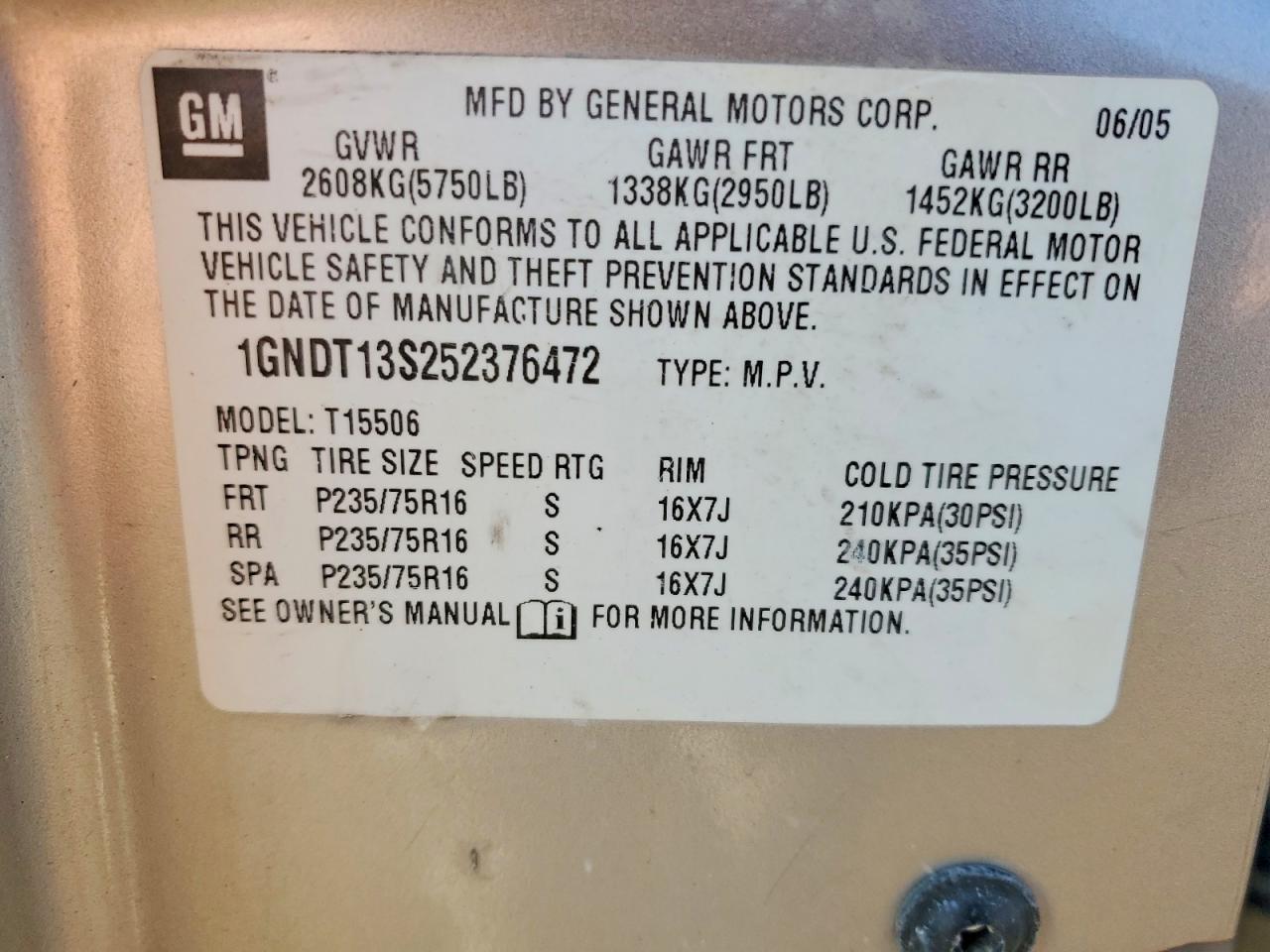 2005 CHEVROLET TRAILBLAZER LS photo 13