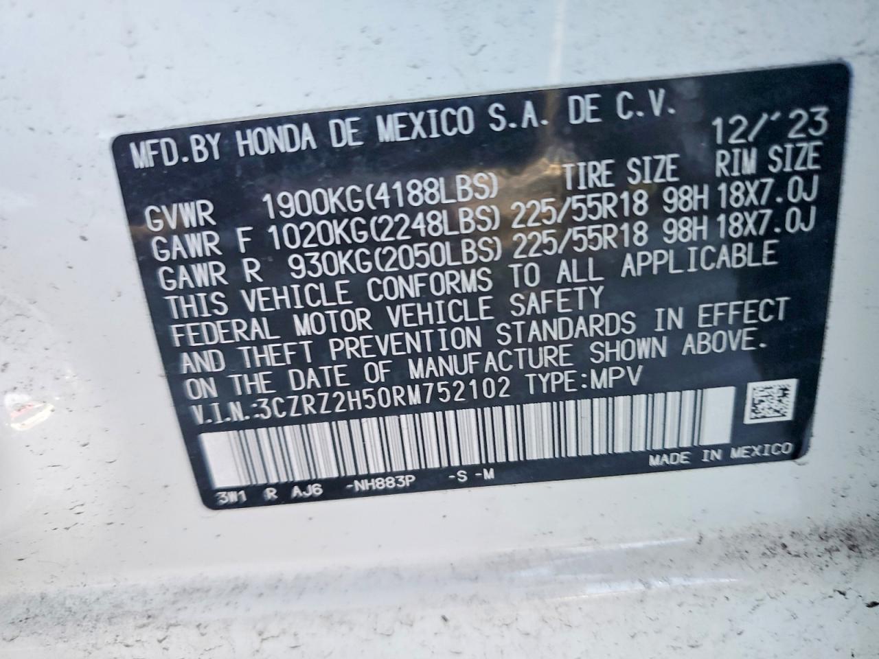 2024 HONDA HR-V SPORT photo 27