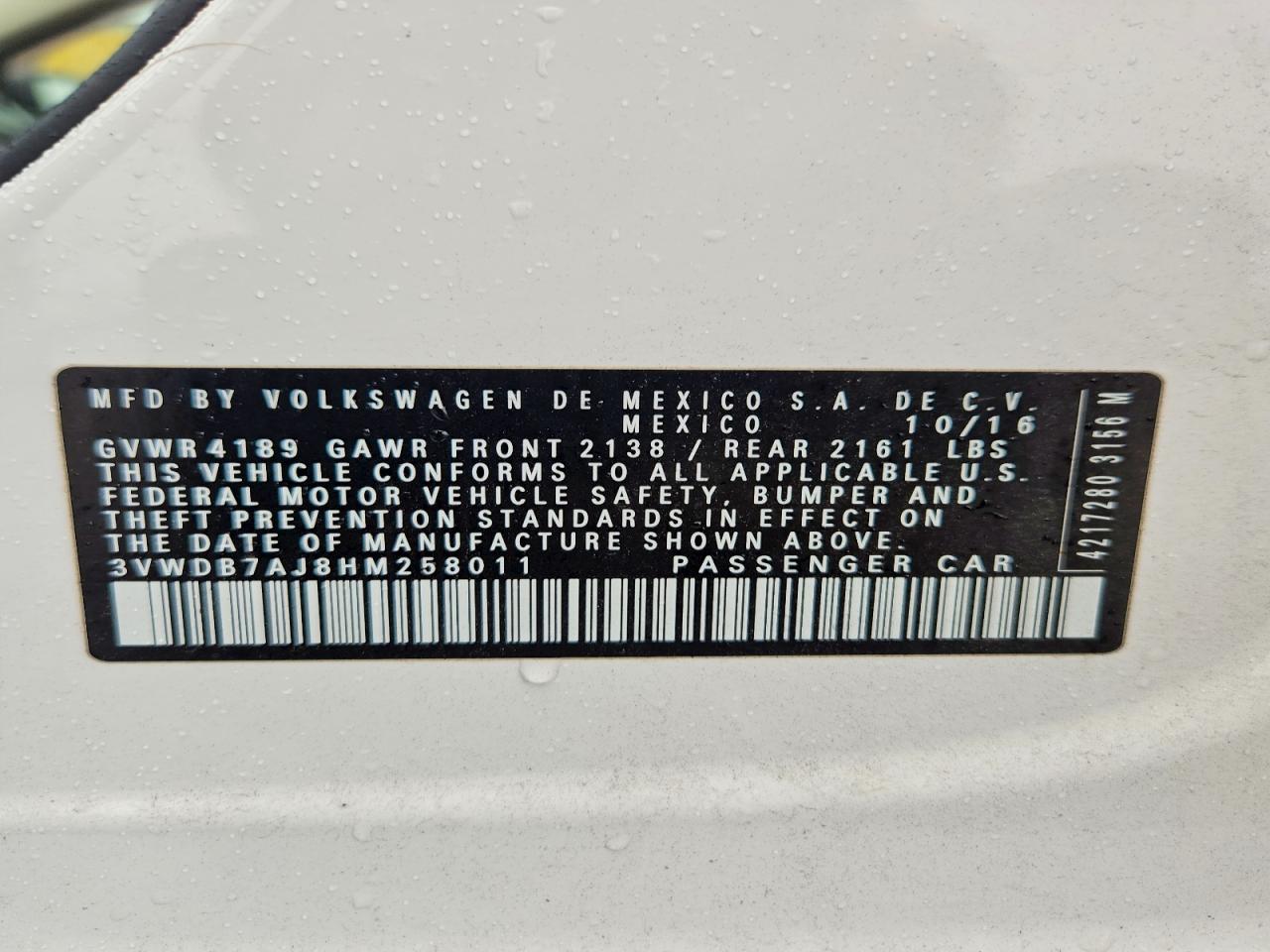 2017 VOLKSWAGEN JETTA photo 12