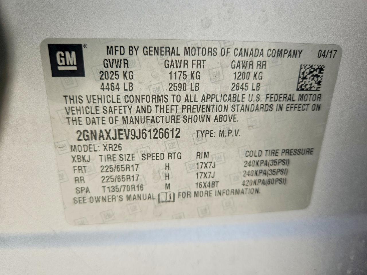 2018 CHEVROLET EQUINOX LT photo 34