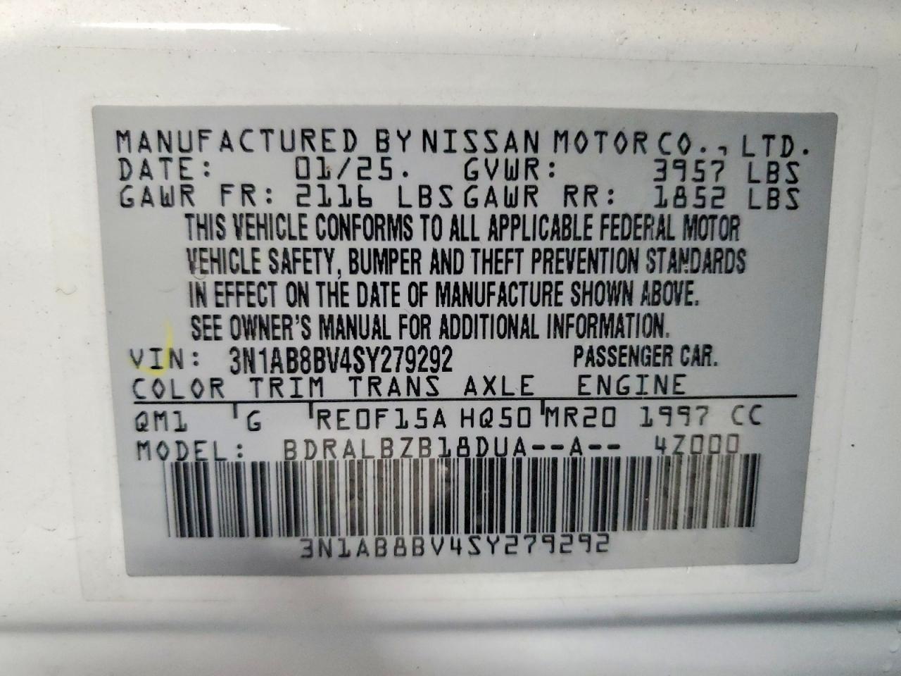 2025 NISSAN SENTRA S photo 25