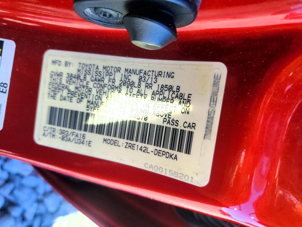 2013 TOYOTA COROLLA L photo 12