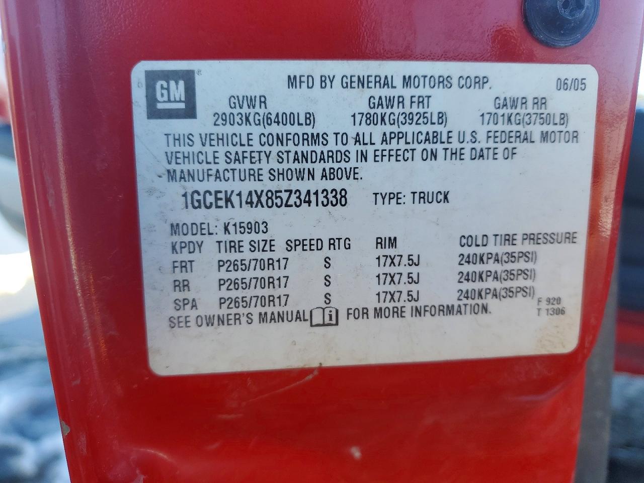 2005 CHEVROLET SILVERADO K1500 photo 23